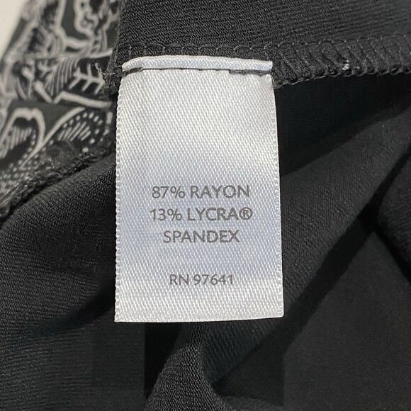 J Jill Wearever Midi Skirt Smooth Fit Black Gray Floral Size Small Stretchy - Picture 7 of 8